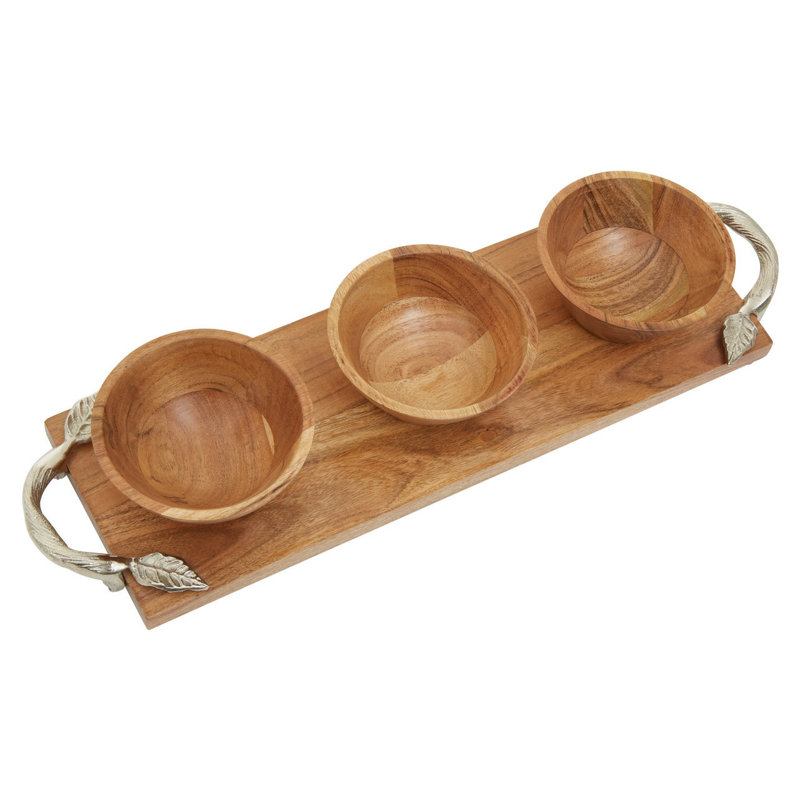 Alpen Home Carwyn Wood Divided Serving Dish