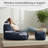 Bean Bag Chair with Ottoman for Adults, Large Corduroy Bean Bag Couch, Boneless Cloud Chaise Lounge Reading Chair with High-Resilience Foam, Floor Lounger for Bedroom Living Room(Gray)-1161614248