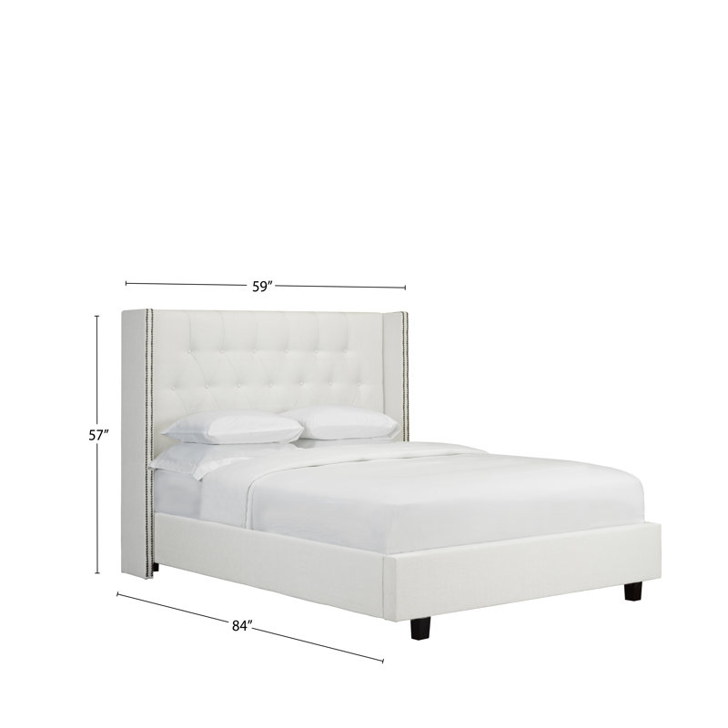 Stoehr Upholstered Bed, Full, Leather - White
