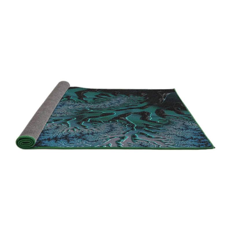 Tapis noir/vert/bleu, Rond 5 pi
