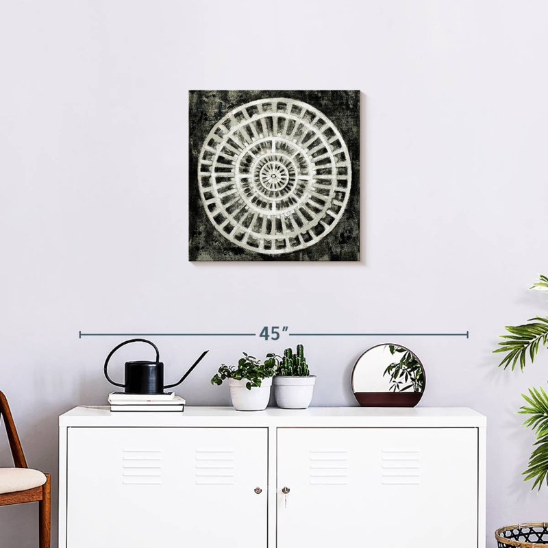 Black Textured Medallion, 20" H x 20" W
