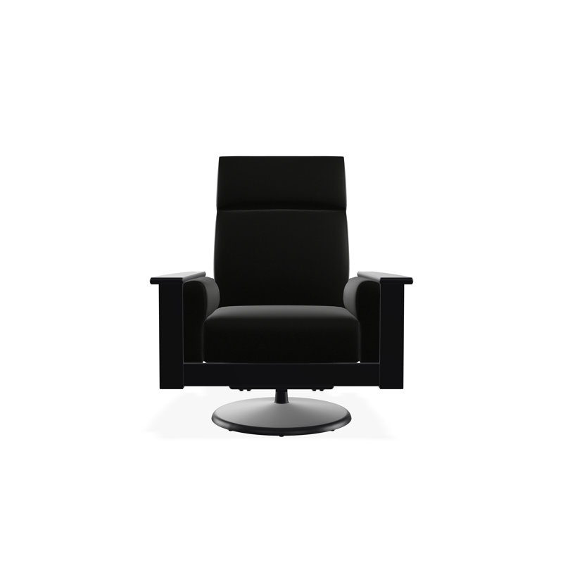 Leeward Polymer Outdoor Lounge Chair, Black, Black