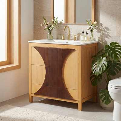 Meuble-lavabo autoportant Mid-Century