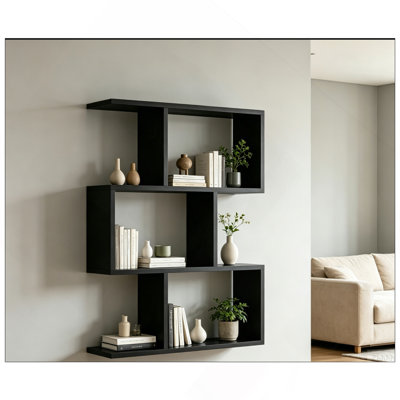 Bibliothèque simple à trois couches noire