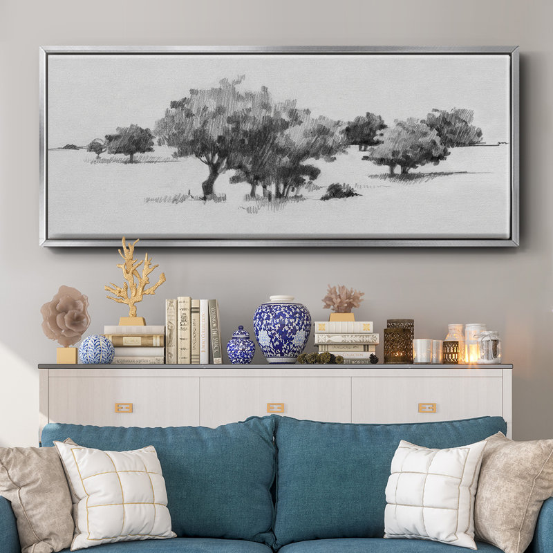 Treeline S Croquis II - Toile encadrée, H 24 po x l 60 po