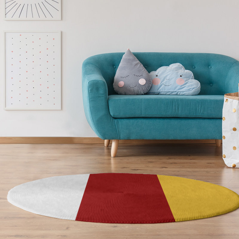 Tapis de zone rouge/jaune, Rectangle 8 pi x 10 pi