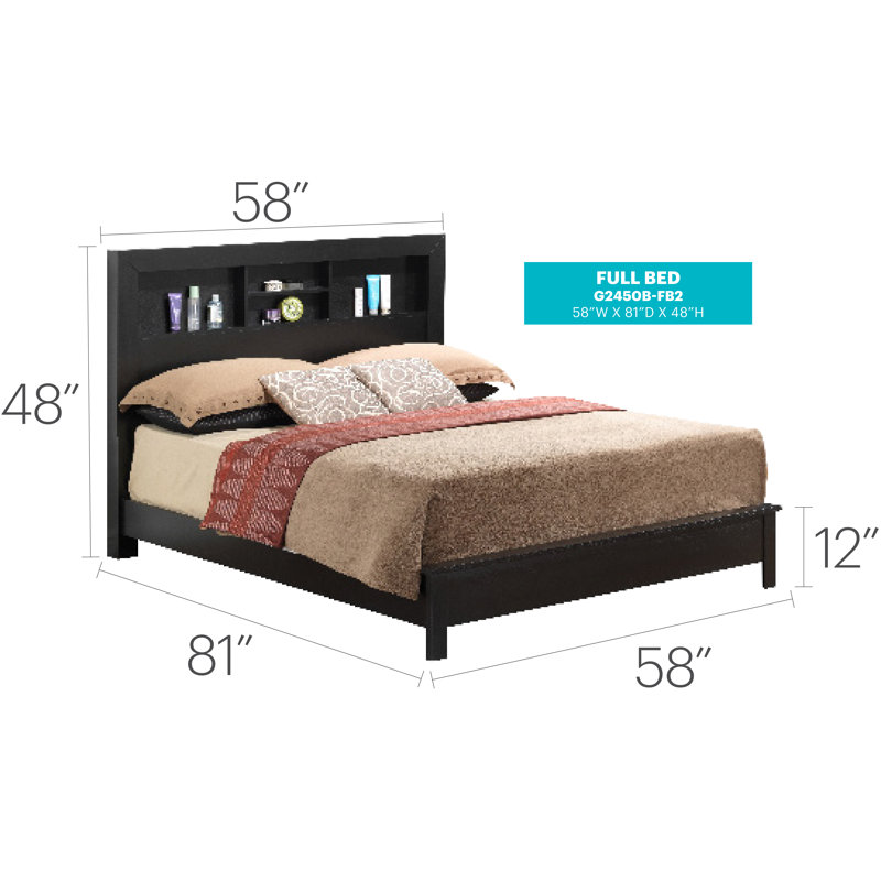 Lisbon Bookcase Bed, Full, Black