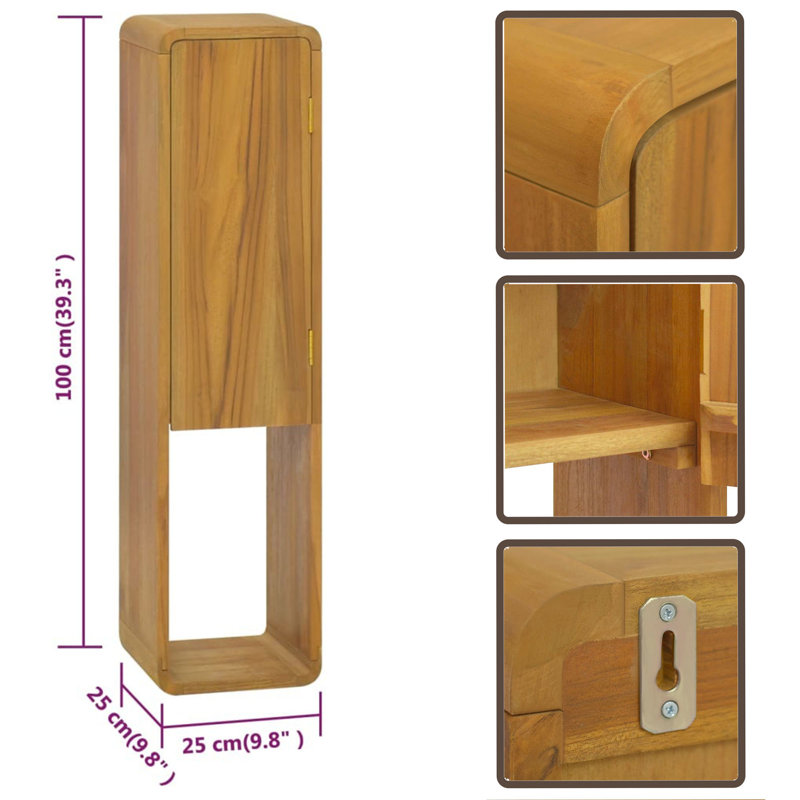 Amahni Solid Wood Wall Linen Cabinet
