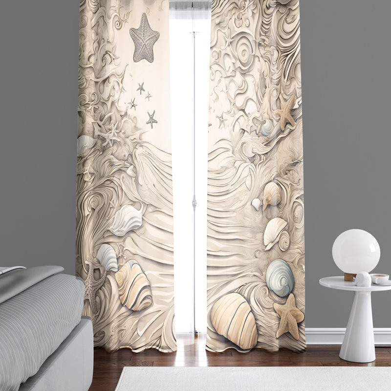 Paire de rideaux semi-transparents en polyester Haritha, L 20 po x L 82 po