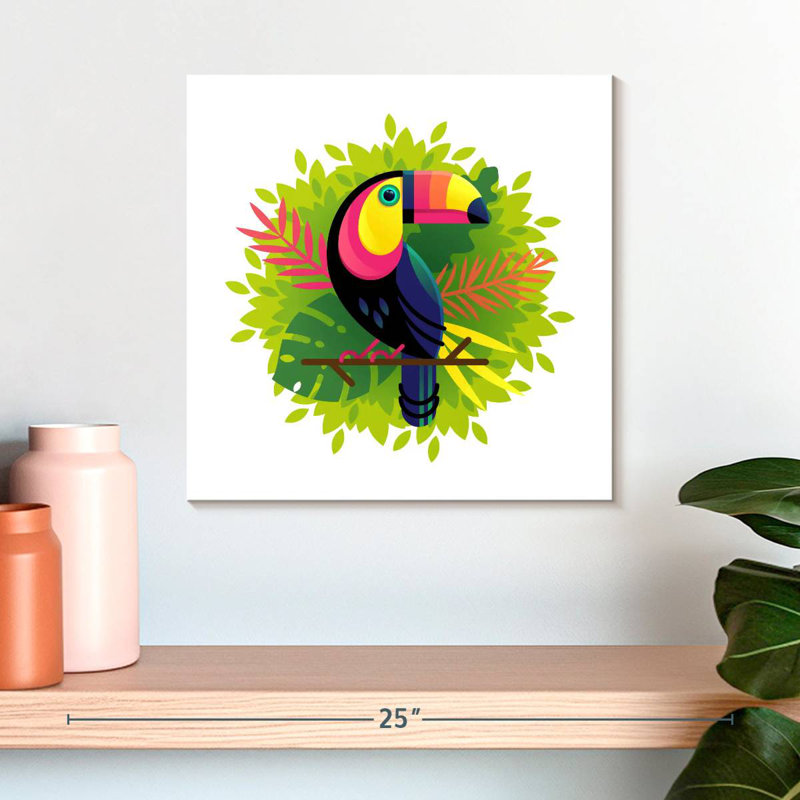 Caricature de foule Toucan, H 16 po x l 16 po