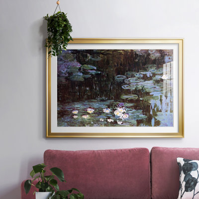 «Water Lillies # 1» par Claude Monet - Reproduction d'art, emmêlée et encadrée sous verre acrylique, grand art mural