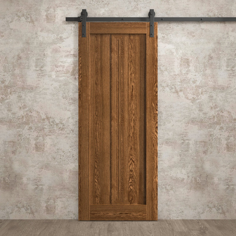 Porte de grange moderne | Ego 5006 | Ensemble de quincaillerie lourde pour rails | Portes intérieures solides, Chêne cognac