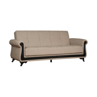 Allex 89"" Linen Rolled Arm Sofa Bed -  Bloomsbury Market, 075831D01E494298B47B95C1DD71DC36