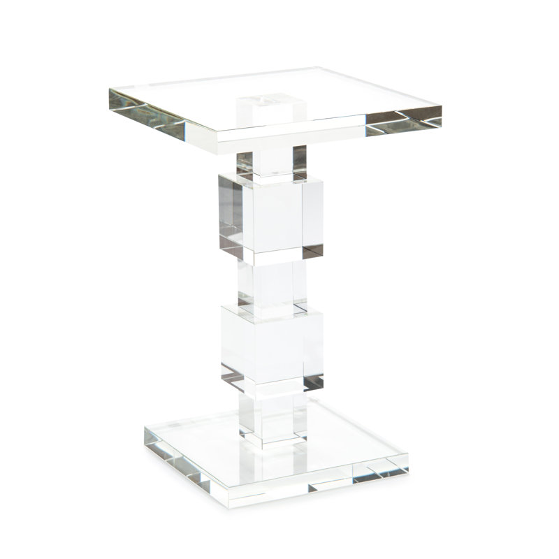 Table de bout à piédestal en cristal