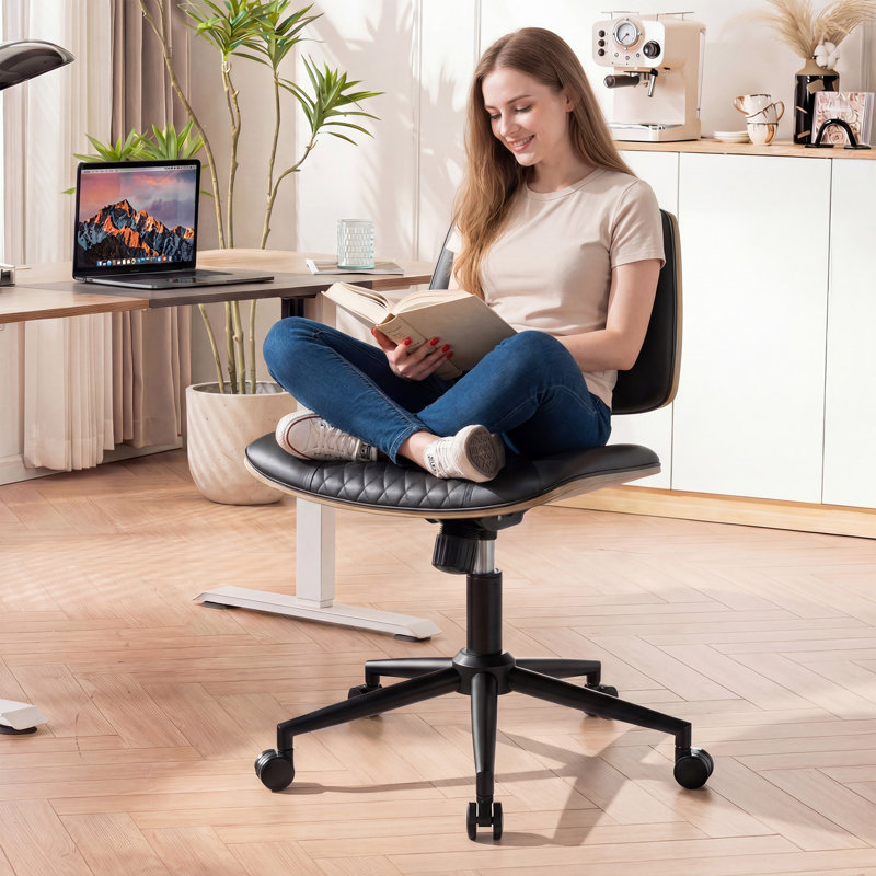 Chaise de bureau ergonomique en similicuir, Black