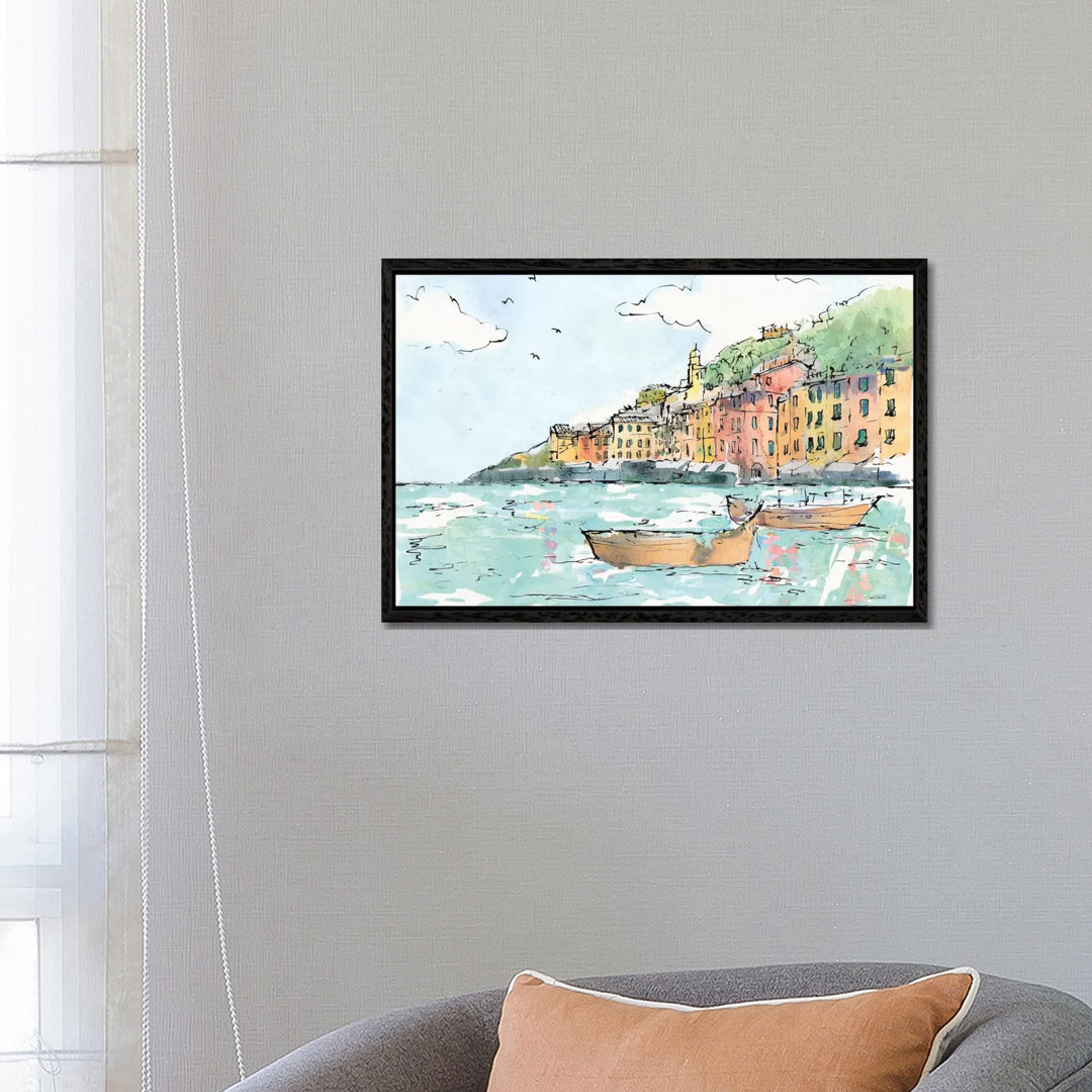 Portofino I von Anne Tavoletti - Galerie-verpackte Leinwand Giclée auf Leinwand