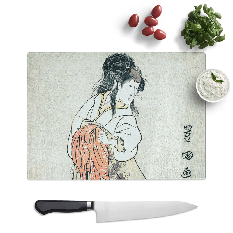 Tempered Glass Segawa Kikunojo by Utagawa Toyokuni Chopping Board, 39 cm x 28.5 cm