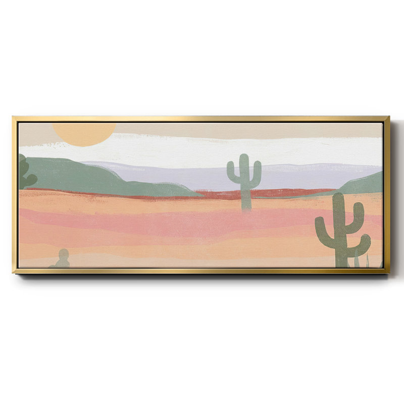 Cactus Plateau II- Framed Canvas, 20" H x 50" W