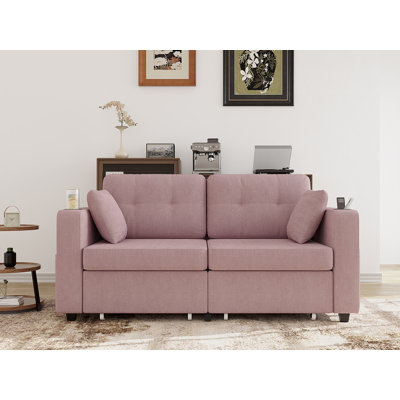 67.7'' Upholstered Loveseat With Charging Station