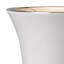  Vase en céramique 10 pouces avec plateau évasé et base piédestal, blanc et or