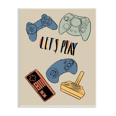 " Let's Play Phrase Vintage Video Game Controllers " by Milli Villa