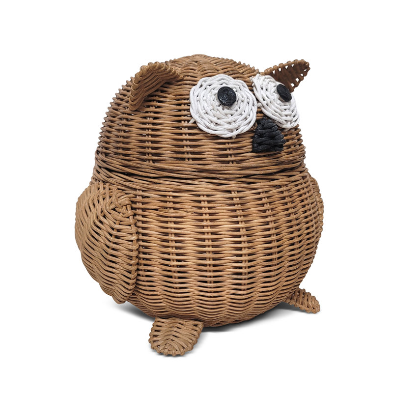 Panier en rotin Millwood Pines, H 9,5 po x l 9,5 po x P 8 po, Brun