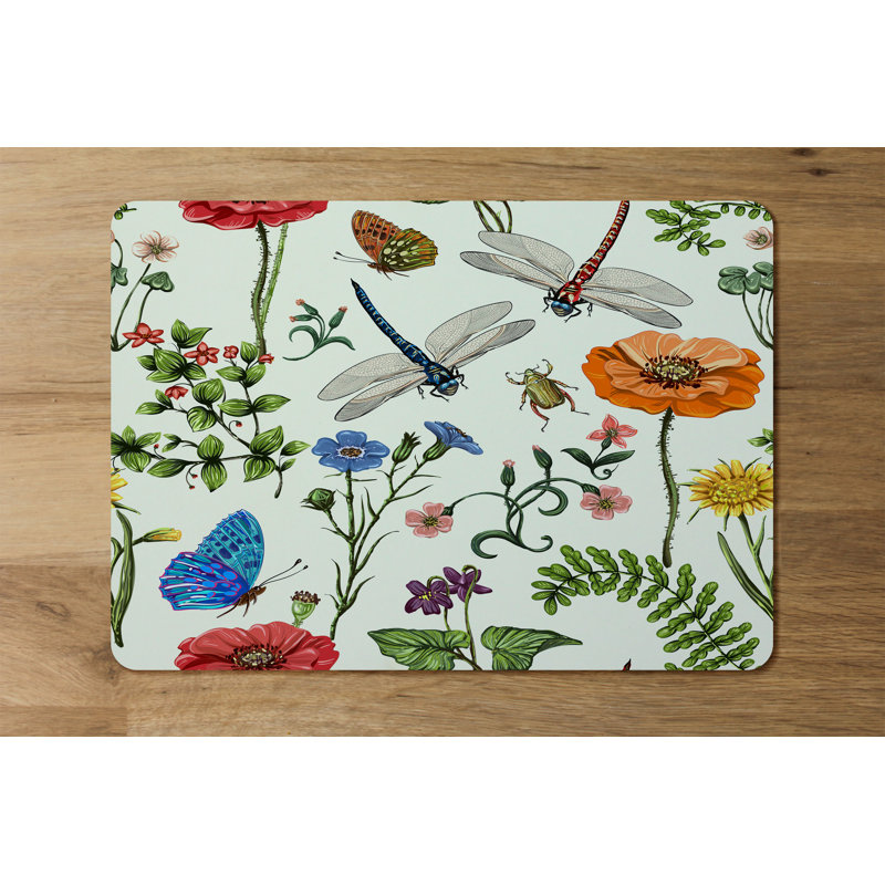 Godalming Polyester-Coated Hardboard Floral Rectangle Placemat