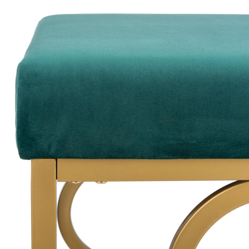 Rainn Velvet Ottoman, Emerald