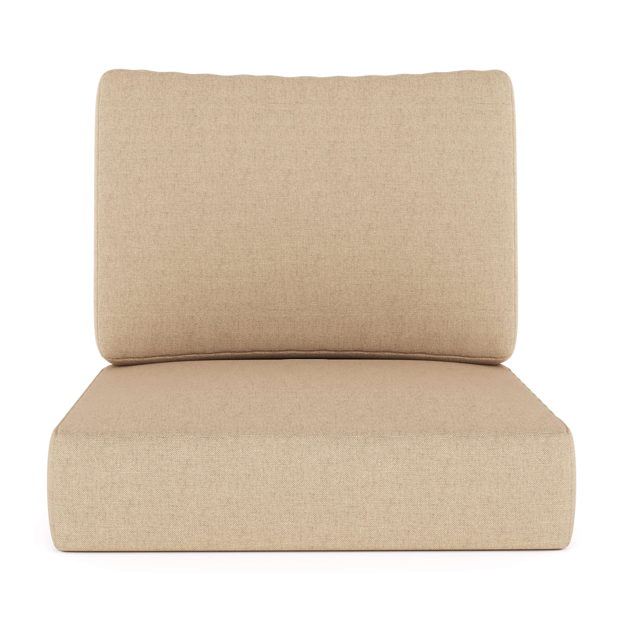 Amala Outdoor Sunbrella® Seat/Back Cushion, Sunbrella® Antique Beige Canvas, 25" W x 25.5" D