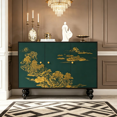 Chinese Style Wooden Entryway Storage Cabinet