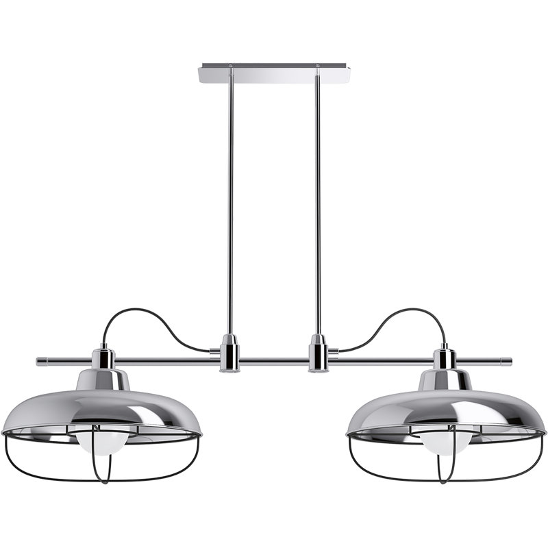 2 - Light Unique / Statement Modern Linear, Polished Chrome