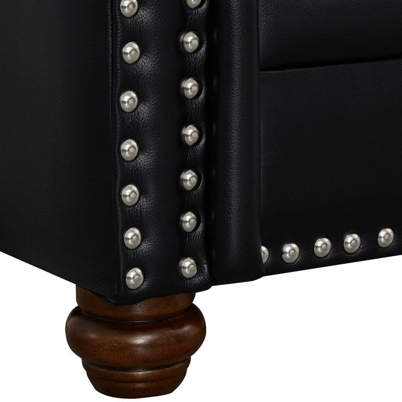 Causeuse Dode avec salon en bois, Noir