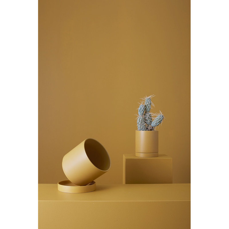 Pot de fleurs en céramique Carlotta, H 5,75 po x l 5 po x P 5 po, Ocre