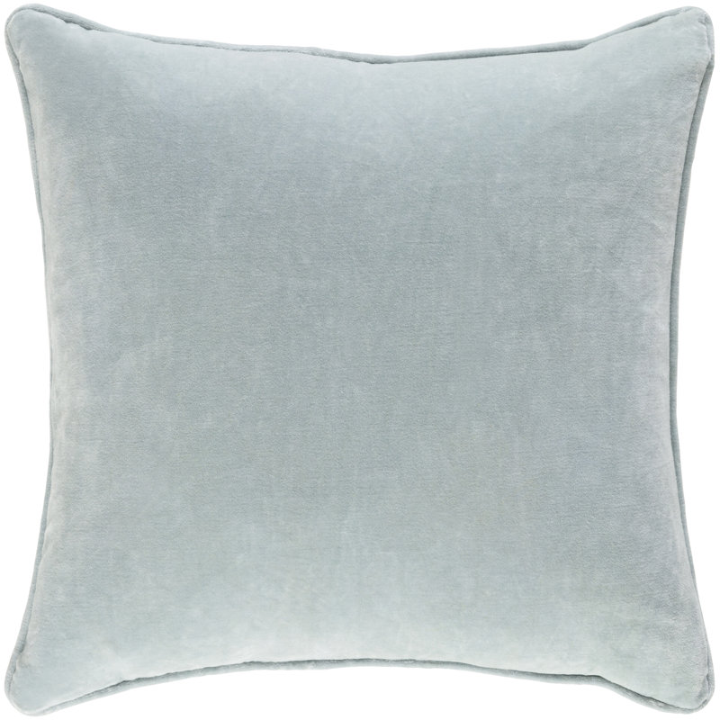 Safflower Green Velvet 18" Square Throw Pillow