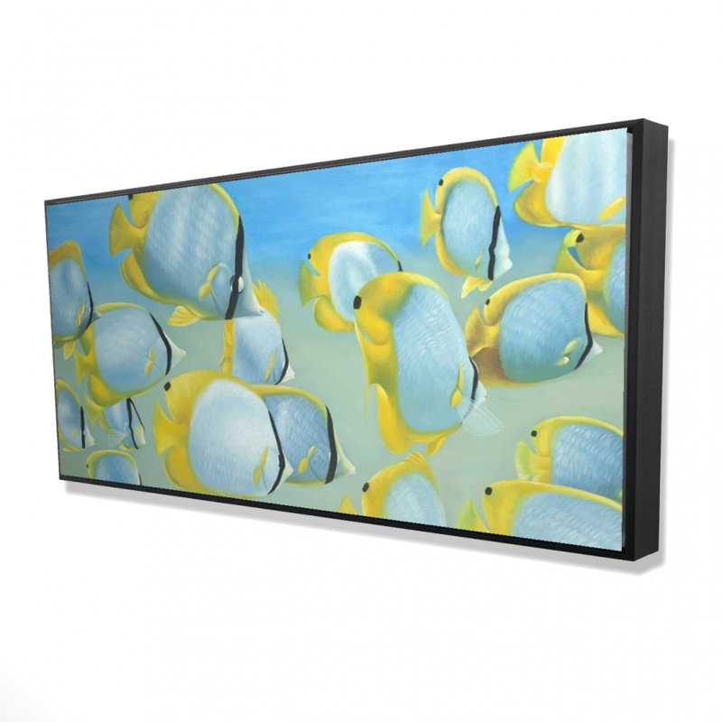Butterfly Fishes Print On Canvas, H 24 po x l 48 po