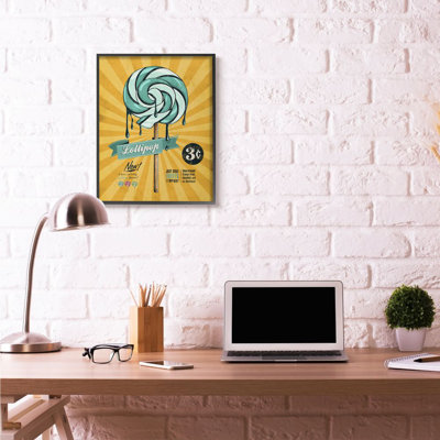 «Lollipop Vintage Comic Book Yellow Blue Design» par Ester Kay, impression sur toile