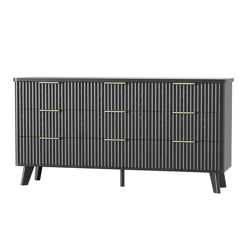 Commodes 9 tiroirs - noir, Gris