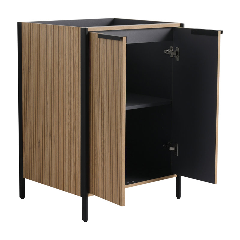 Meuble-lavabo moderne 24 po - Café, contreplaqué avec une vaste structure de rangement, 23"