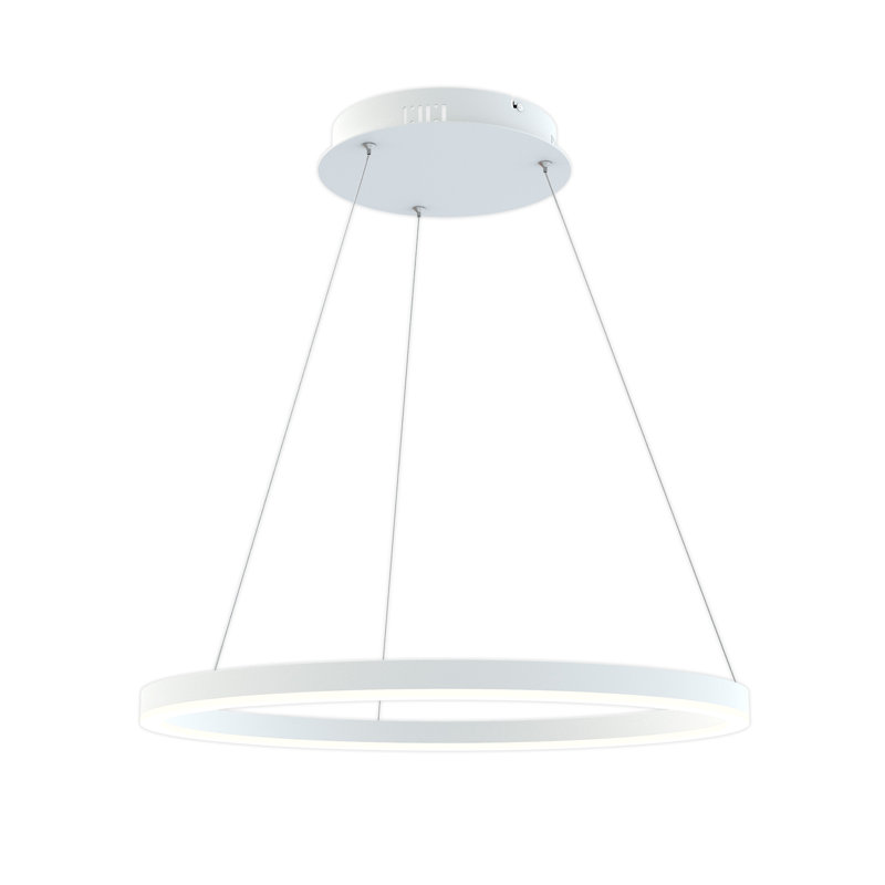 Torrington 1 - Light LED Geometric Pendant, 3.5cm H x 60cm W x 60cm D, White
