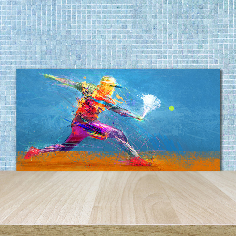 Maribelle Sport - Multicoloured - Tennis Player - No Frame Print on Glass