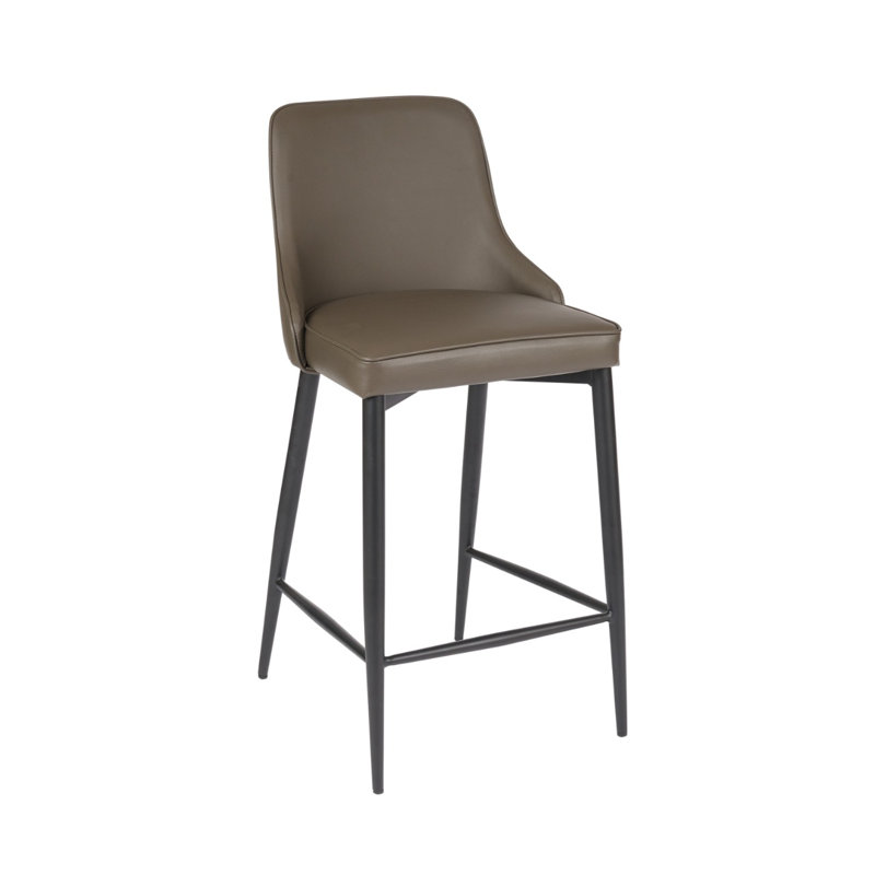 Alamea Upholstered Counter Stool with Metal Frame, Grey