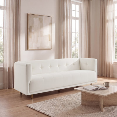 81' W' Tufted Upholstered 3-Seater Square Arms Sofa