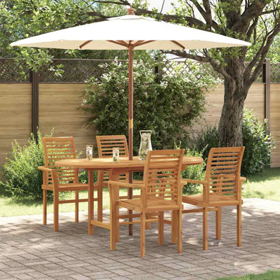 Ensemble repas 5 pièces Vidaxl Brun 63 po x 31,5 po x 29,5 po Vidaxl