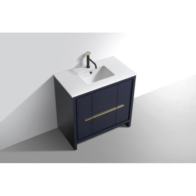 Ensemble de meuble-lavabo simple pour la salle de bain Meraris, Bleu