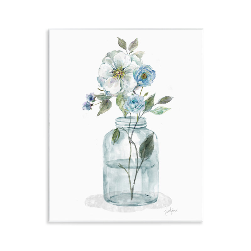 «Blue Soft & White Flowers» par Livi Finn