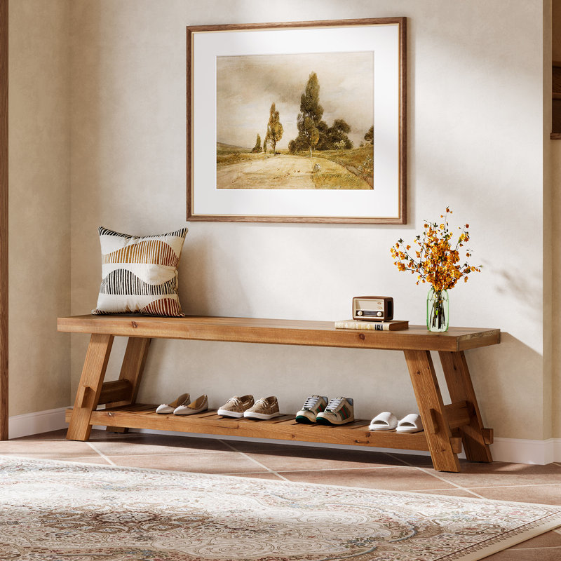 Solid Wood Storage Bench