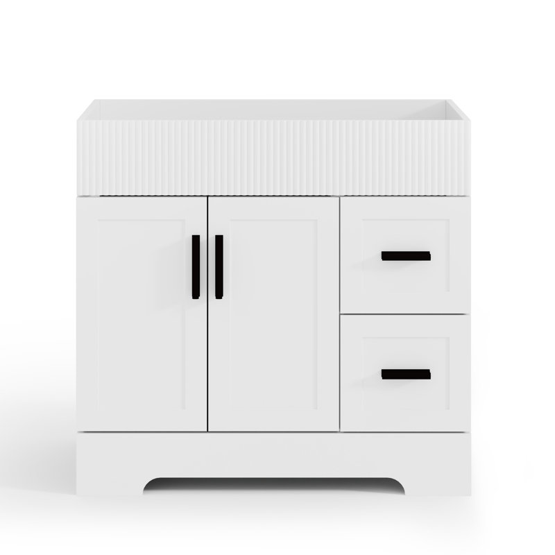 Base de meuble-lavabo simple 36 po, lavabo non inclus, Blanc