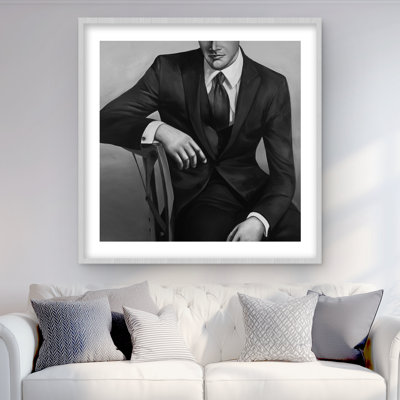 Homme d'affaires - chambre à coucher figurative, reproduction encadrée pour la décoration intérieure