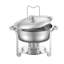 Chafing Dish Buffet Set, 5 Qt, 2 Pack, Stainless Steel, Round Catering Warmer Server with Full Size Pans, Lid, Water Pan, Folding Stand and Clip, Silver