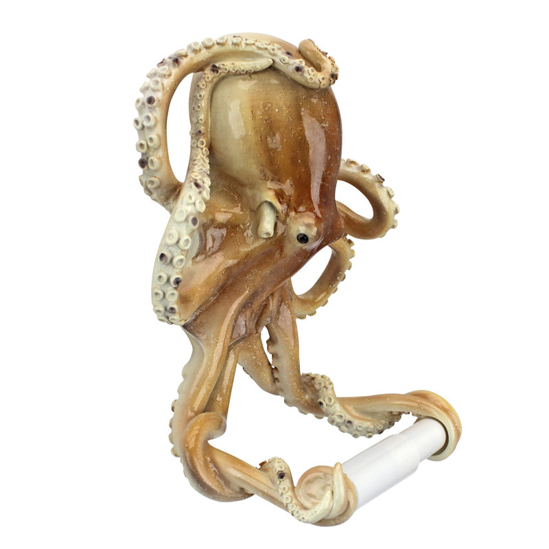 Hand-Painted Resin Octopus Tentacles Toilet Paper Holder